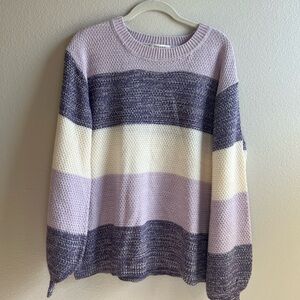 Zenana Striped Sweater Knit